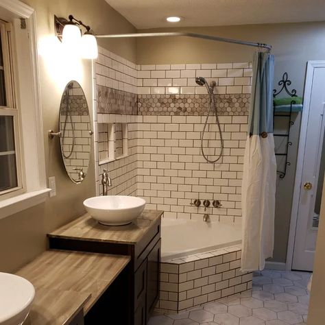 Corner Tub Shower Combo, Corner Bathtub Shower, Corner Tub Shower, Jacuzzi Tub Bathroom, Corner Jacuzzi Tub, Tub Remodel, Mobile Home Renovations, Full Bathroom Remodel, Best Bathtubs