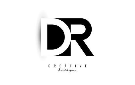 Letters DR Logo with black and white negative space design. Letters D and R with geometric typography. D And R Logo, D R Logo Design, Dr Logo Design Letter, Dr Logo Design, Geometric Typography, Dr Logo, Db Logo, Negative Space Design, Design Letters