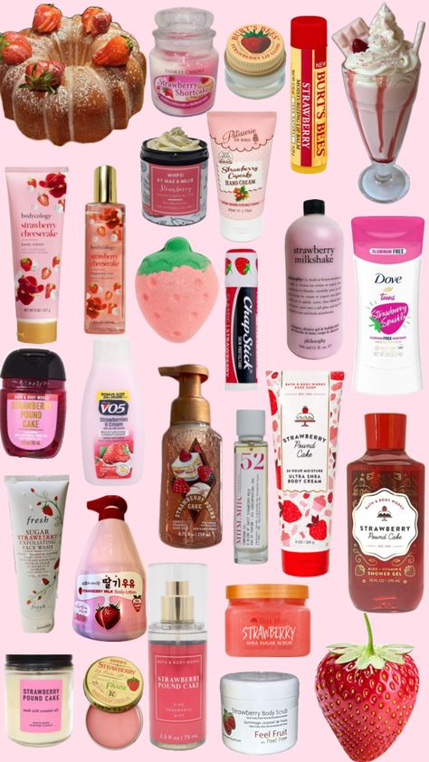 how to smell like #strawberry Strawberry Smelling Products, How To Smell Like Strawberry Shortcake, Smell Like Strawberries And Vanilla, How To Smell Like Candy, How To Smell Like A Bakery, Strawberry Scented Products, How To Smell Like Strawberries, Vanilla Skin Care, Smell Like Strawberries