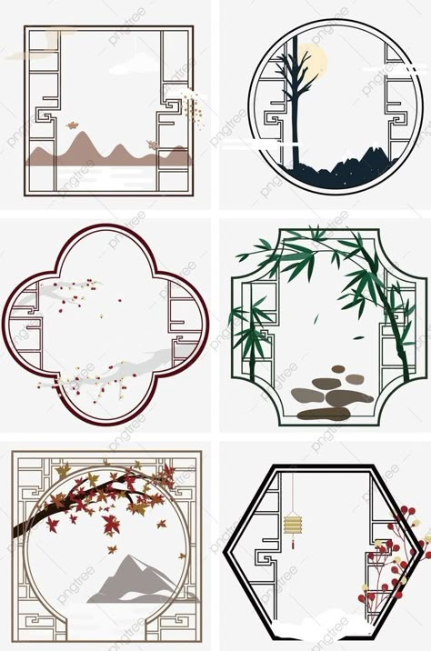 How To Color Backgrounds, Mountain Png, Mountain Pattern, Hand Painted Frames, Art Chinois, رعب نفسي, Background Drawing, Art Japonais, Chinese Patterns