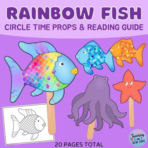 Circle Time Props, Fall Circle Time, Fish Crafts Preschool, Rainbow Fish Activities, Eric Carle Crafts, Rainbow Fish Crafts, Eric Carle Activities, The Very Busy Spider, The Rainbow Fish