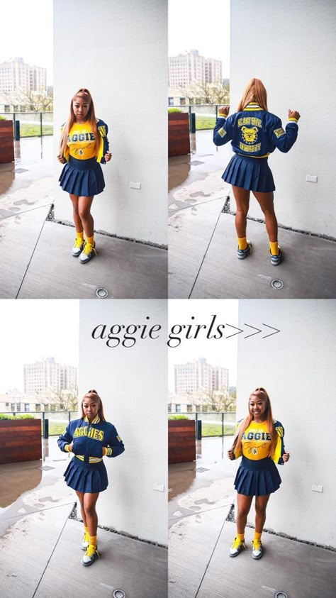 Ncat Aggies Outfits, Ncat Aggies Decision Day, Ncat Aggies Aesthetic, Signing Day Outfits, High School Senior Pictures Outfits Black Women, Senior Pictures Outfits Black Women, Ncat Aggies, College Decision, Decision Day