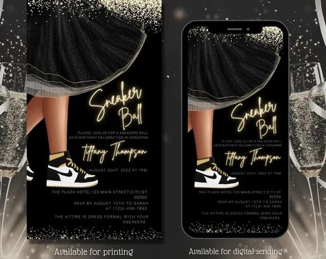 Sneaker Gala, Sneaker Ball Party, Sweet 13, Toned Girls, Sneaker Ball, Edit Font, 50th Bday, Ball Party, Office Max