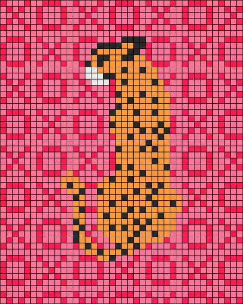 Alpha pattern #126212 | BraceletBook Cheetah Cross Stitch Patterns, Alpha Pattern Elephant, Tiger Alpha Pattern, Alpha Pattern Pixel Art, Preppy Pixel Art, Retro Games Pixel, Wallhanging Patterns, Minecraft Gifts, Macrame Wall Hanging Patterns