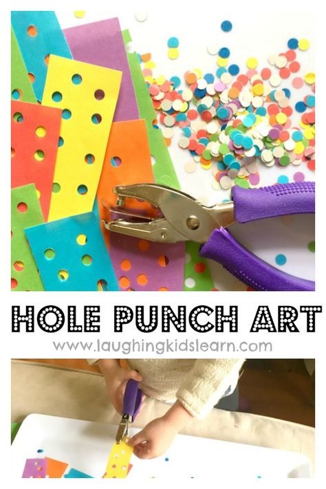 Complex Crafts For Kids, Hole Punch Art, Hole Punch Crafts, Contact Paper Crafts, Picture Template, Fine Motor Development, Fine Motor Activities For Kids, Creative Development, Sensory Art