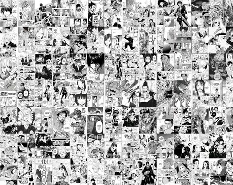 1100 Anime Manga Panels Wall Collage Kit Anime Black & White - Etsy Manga Room Decor, My Hero Academia Manga Panels, Black White Collage, Manga Room, Poster Manga, Magazine Wall, White Collage, Wall Collage Kit, Collage Kit