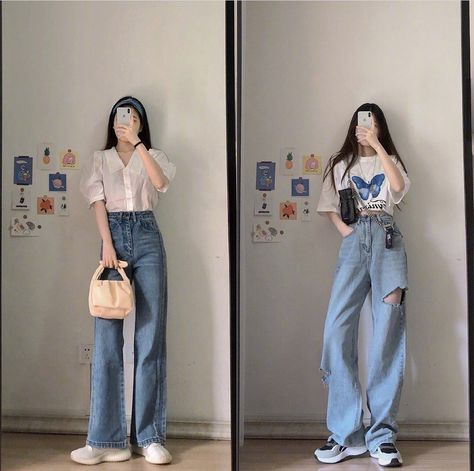 Names For Girls, Korean Outfit Street Styles, Girl Fashion Style, Types Of Jeans, Fashion Kawaii, Korean Casual Outfits, Korean Girl Fashion, Korean Fashion Trends, Ulzzang Fashion