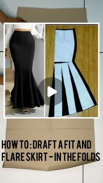 Basic Skirt Pattern How To Make, Fit And Flare Skirt Pattern, A Line Skirt Pattern Free, Cocoa Nails, Basic Skirt Pattern, Mermaid Skirt Pattern, Flared Skirt Pattern, Long Flare Skirt, Long Skirt Pattern