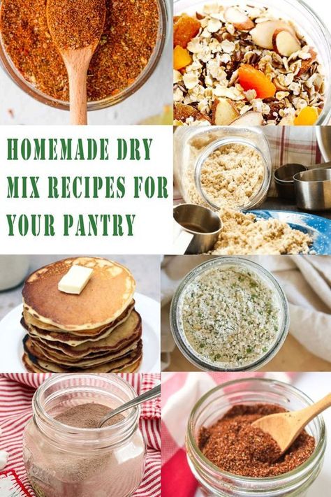 Discover the convenience and health benefits of homemade dry mix recipes for your pantry. Save time, reduce waste, and customize flavors with easy-to-make dry mixes for baking, cooking, and more! Gluten Free Dry Mixes, Dry Pantry Mixes, Dry Mixes Make Your Own, Dry Mix Recipes, Pantry Mixes, Homemade Spice Mixes, Baking Mix Recipes, Homemade Pancake Mix, Dry Soup Mix