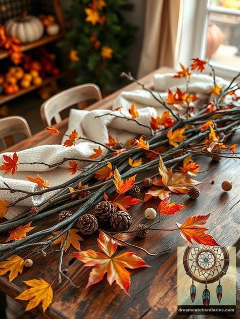 Elevate your fall decor with twigs and branches. These understated yet impactful elements enhance your boho aesthetic while promoting sustainability. From layered twig centerpieces to rustic wall hangings, the organic beauty of these materials offers endless creative possibilities. Discover how to transform your space this autumn with these ideas. #diy #natural #boho #bohemian Twig Centerpieces, Fall Color Schemes, Rustic Wall Hangings, Diy Boho Decor, Natural Boho, Dream Catcher Diy, Diy Boho, Pastel Colour Palette, Dream Catcher Boho