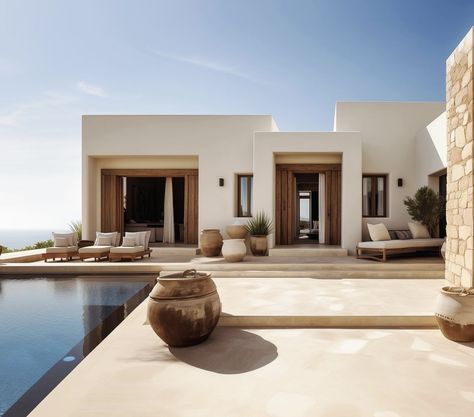 Ibiza House, White Villa, Casa Cook, Mediterranean Villa, Adobe House, Mediterranean House, Greek House, The Blue Sky, Beach House Design