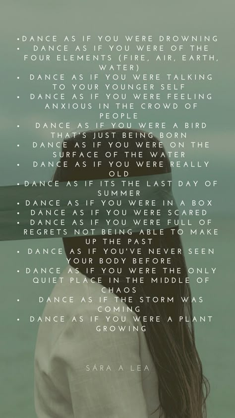 Dance improv prompts to help you discover you movement a little bit more Dance Stimulus Ideas, Contemporary Dance Quotes, Improv Acting Prompts, Dance Improvisation Prompts, Improv Dance Prompts, Improv Dance Tips, Choreography Formations, Dance Improv Prompts, Dance Improv Tips