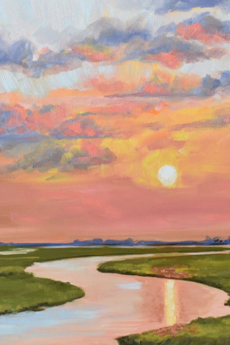 Piskel Art, Canvas For Beginners, Canvas Painting Designs, Landscape Art Painting, Arte Inspo, Sunset Painting, Art Inspiration Painting, Painting Art Projects, Diy Art Painting