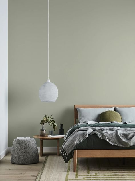 Moorland Greens | Dulux Dulux Spanish Olive, Dulux Green Paint, Dulux Paint Colours, Red Brick Exteriors, Popular Color Schemes, Blue Bedrooms, Dulux Paint, Paint Color Schemes, Green Paint Colors