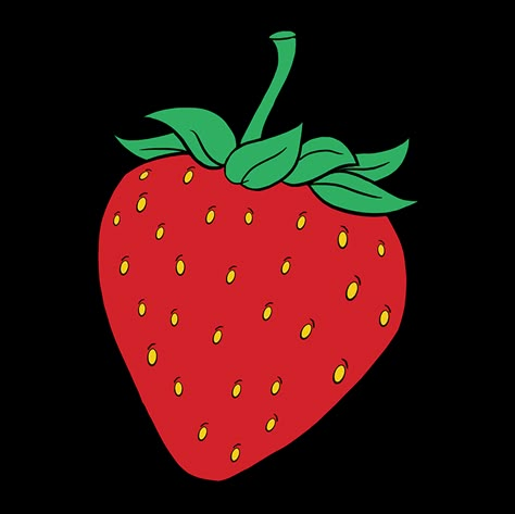 How to Draw a Strawberry - Really Easy Drawing Tutorial Strawberry Drawing, Strawberry Cake Easy, Strawberry Tattoo, Strawberry Art, Strawberry Leaves, Afrique Art, Drawing Template, Easy Strawberry, Drawing Tutorial Easy