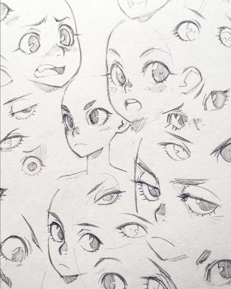 Drawing Face Expressions, Draw Eyes, Drawing Hands, Drawing Faces, Drawing Expressions, 캐릭터 드로잉, Arte Sketchbook, Figure Drawing Reference, Anime Drawings Tutorials