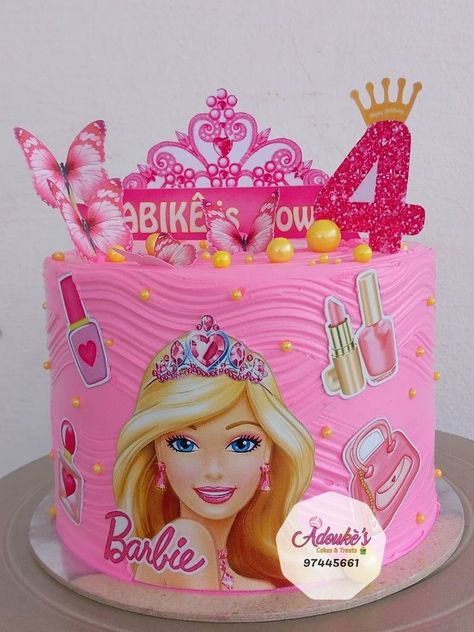 Barbie Theme Cakes, Barbie Theme Cake Ideas, Barbie Cake Ideas Birthdays, Barbie Theme Cake, Barbie Themed Cake, Barbie Cake Designs, Barbie Doll Birthday Cake, Kids Birthday Party Cake, Doll Birthday Cake