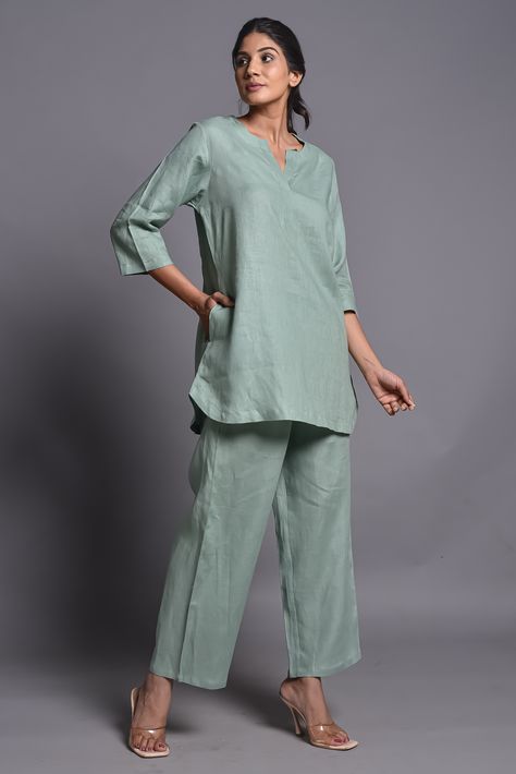 Linen daily use co ord set Simple Co Ord Sets, Chord Sets For Women, Linen Coord Sets Women, Linen Coord Set, Co-ord Sets, Women Co Ords, Cotton Co Ord Sets, Co Ords Outfits Summer, Linen Co Ord Set