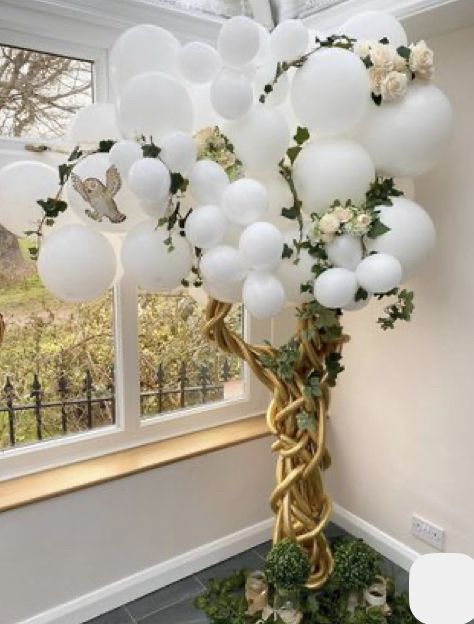 Ideas With Balloons, Tree With Flowers, Wedding Tree Decorations, Balloon Tree, Balloon Bouquet Diy, Deco Ballon, 1st Birthday Girl Decorations, Christmas Tree Decor Ideas, Tree Decor Ideas