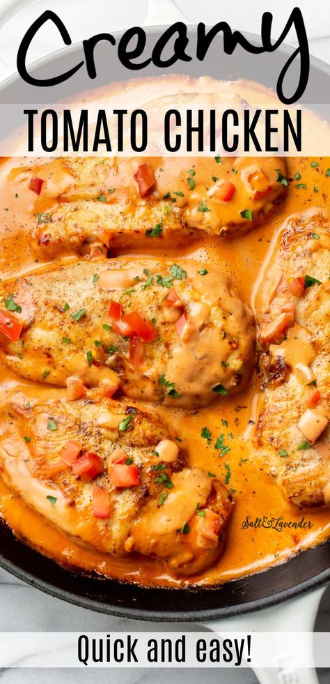 Crockpot Recipes Tomato, Diced Tomatoes And Chicken, Garlic Tomato Chicken, Chicken Stewed Tomatoes, Tomato Soup And Chicken Recipe, Dinner With Tomato Paste, Tomato Soup Meal Ideas, Chicken Tomato Casserole Recipes, Creamy Tomato Basil Chicken Instant Pot