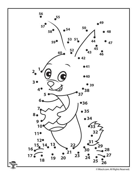 Cute Easter Bunny Dot to Dot Printable Easter Dot To Dot Printables, Kids Activities Printable, Free Printable Kids Activities, Easter Activity Sheets, Free Easter Coloring Pages, Printable Easter Activities, Dot To Dot Printables, Easter Worksheets, Easter Bunny Colouring