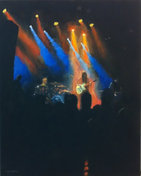 Pete Marsh Art - Music Art - Painting Music Inspiration Art, Painting Ideas Impressionism, Music Aesthetic Painting, Paintings About Music, Painting Of Music, Playlist Painting, Concert Painting, Music Painting Ideas, Art About Music