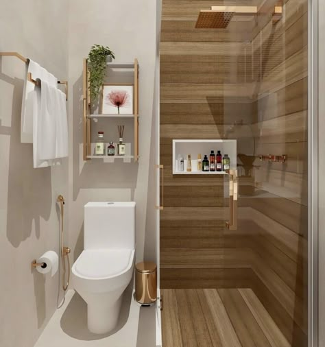 Minimalist Toilets, Minimalist Small Bathrooms, Small Space Bathroom Design, Toilet And Bathroom Design, Bilik Air, Home Door Design, Washroom Design, Tiny House Bathroom, Bathroom Redesign