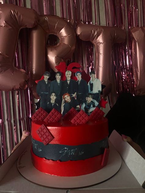 Skz Cake, Stray Kids Cake, Stray Kids Birthday, K Pop Birthday, 3 Layer Cakes, Star Kids, Cute Birthday Cakes, 16th Birthday Party, Savage Kids