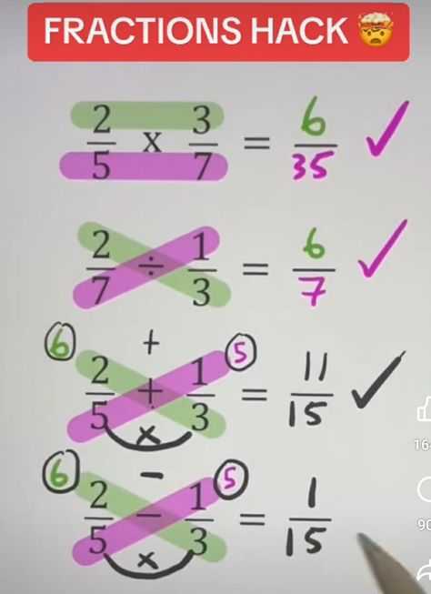 How To Do Fractions, Primary School Maths, Mathematics Tips, Tips And Tricks For Life, Mathematics Tricks, Study Maths, Math College, Math Cheat Sheet, Maths Tricks