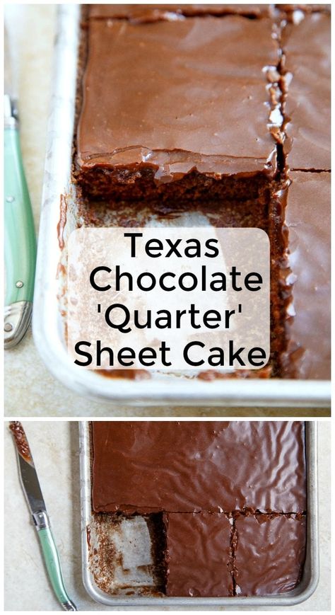 Small Cake Recipes, Quarter Sheet Cake, Texas Chocolate Sheet Cake, Texas Sheet Cake Recipe, Mini Cake Recipe, Southern Cake, Small Batch Baking, Mini Torte, Texas Sheet