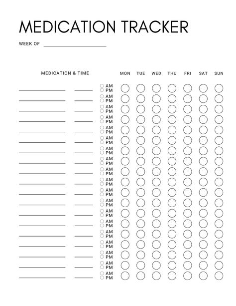 Minimalist Medication Tracker Daily Medication Log Free Printable, Medication Tracker Printables Free, Health Binder, Goals Journaling, Medication Tracker Printable, Medicine Tracker, Medical Tracker, Digital Stationary, Medical Printables