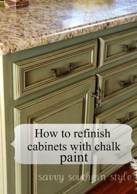 Chalk painted cabinets Refinish Cabinets, Chalk Paint Ideas, Kabinet Dapur, Savvy Southern Style, Refinishing Cabinets, Painting Kitchen, Chalk Painting, Paint Projects, Annie Sloan Chalk Paint