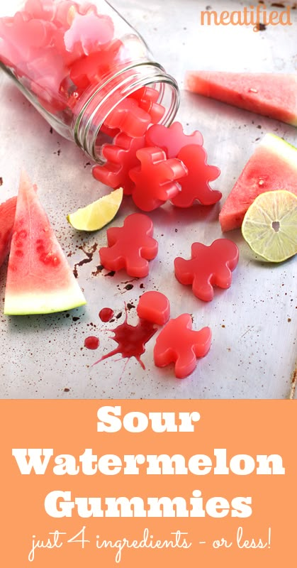 Sour Watermelon Homemade Gummies Watermelon Gummies Recipe, Watermelon Gummies, Homemade Gummies, Grass Fed Gelatin, Gummies Recipe, Paleo Snacks, Think Food, Homemade Candies, Kid Food