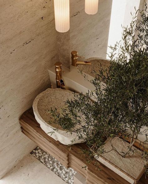 Organic Bathroom, Organic Modern Bathroom, Earthy Home, Salon Interior Design, Bathroom Inspiration Decor, Interior Architect, Olive Tree, Beautiful Bedrooms, Modern Bathroom Design