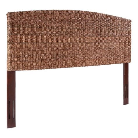 Belmont Home Estern 78.5" Banana Leaf Panel Headboard in Honey/Dark Brown - Walmart.com Wicker Headboard, Contemporary Nightstand, Rattan Headboard, Twin Headboard, Banana Leaves, King Headboard, Water Hyacinth, Panel Headboard, Bedroom Headboard