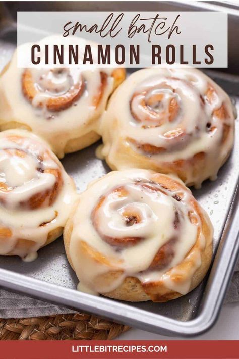 Small Batch Cinnamon Rolls Small Batch Cinnamon Rolls, Easy Homemade Cinnamon Rolls, Protein Cinnamon Rolls, Homemade Cinnamon Rolls Recipe, Cinnamon Roll Recipe Homemade, Small Batch Baking, Cinnamon Roll Recipe, Cinnamon Roll Dough, Cinnamon Rolls Easy