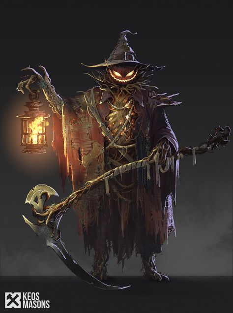 ArtStation - Concept Exploration Keos Masons, Scarecrow Character, The Wizard Of Oz Costumes, Ed E Lorraine Warren, Avatar Tattoo, Shadow Creatures, Halloween Scarecrow, Headless Horseman, Halloween Artwork