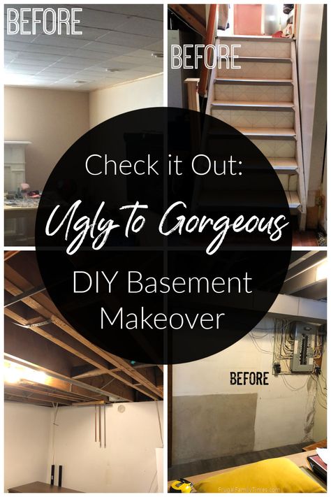 Yes you CAN have a beautiful basement! Check out these affordable DIY basement makeover projects to make your basement beautiful and functional. Included are ideas to make basement windows look bigger, make basement ceilings feel taller and look high end, wall treatments to add height and character, adding a bathroom without breaking concrete and so much more! One of these rooms was even featured in the Feb 2019 issue of BHG mag. How To Make An Unfinished Basement Look Finished, Cement Wall Basement Ideas, Tv Wall In Basement, Finished Basement With Low Ceiling, How To Make Unfinished Basement Cozy, Old Unfinished Basement Ideas, Make Basement Brighter, Cement Basement Remodel, Cheap Basement Remodel Floor