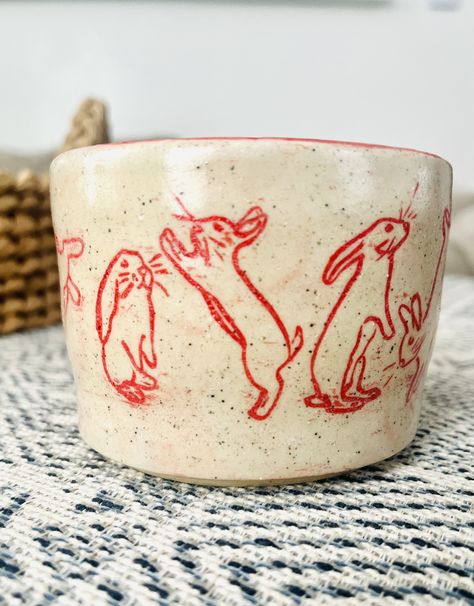 Pottery Studio Essentials, Red Colour Aesthetic, Pottery Mug Painting Ideas, Illustrated Pottery, Illustration Ceramics, Red Clay Pottery, Ceramics Cup, Making Ceramics, Colour Aesthetic