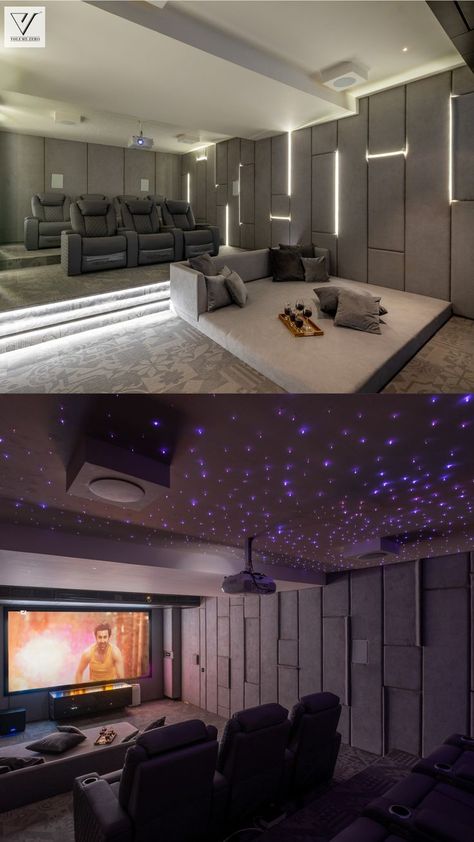 Home Theatre Design Interiors, Home Theater Design Modern, Small Cinema Room, Home Cinema Room Ideas, Small Home Theater Rooms, Home Theatre Room Ideas, Cinema Room Design, Mini Theatre, Home Theatre Design