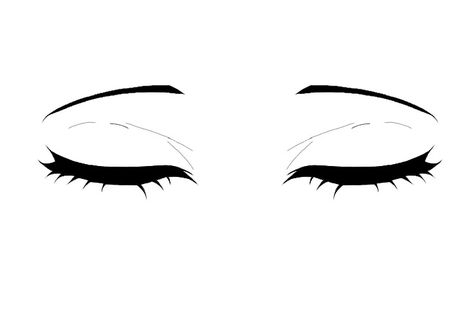 Anime Eyes Closed Reference, Closed Anime Eyes Drawing, How To Draw Closed Eyes Anime, Round Anime Eyes, Closed Eyes Sketch, Kny Eyes Base, Kny Mouth, Closed Anime Eyes, Kny Oc Eyes