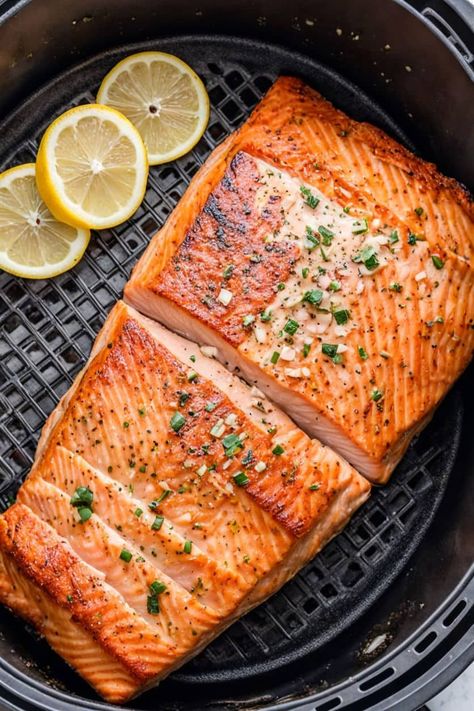 Air Fryer Salmon Recipe

Ingredients

- 4 salmon fillets
- 2 tablespoons olive oil
- 1 teaspoon garlic powder
- 1 teaspoon paprika
- 1 teaspoon salt
- 1/2 teaspoon black pepper
- 1 lemon, sliced
- Fresh parsley, for garnish

Full Cooking Instructions on... Seasoning For Salmon Air Fryer, Pesto Air Fryer Salmon, Bake Salmon In Air Fryer, Air Frying Salmon With Skin, Salmon In Air Fryer Time, Air Fryer Salmon Skin On, Air Fryer Salmon Fillets, Airfryer Salmon Filets, Lemon Pepper Salmon Air Fryer