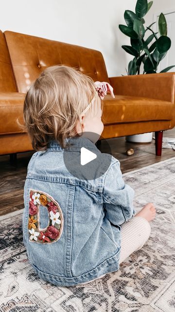 Farm Neighborhood, Material Color Palette, Baby Denim Jacket, Customised Denim Jacket, Daisy Farm, Embroidery Stitches Beginner, Learning To Embroider, Letter Patches, Diy Embroidery Kit