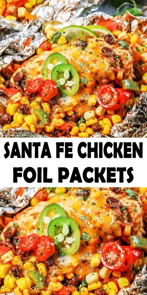 Santa Fe Chicken Foil Packets - Countsofthenetherworld.com | Recipe | Healthy grilling recipes, Grilled dinner, Foil packet meals Santa Fe Chicken, Chicken Foil Packets, Foil Pack Meals, Foil Dinners, Foil Packet Meals, Foil Packet, Healthy Grilling Recipes, Grilled Dinner, Healthy Grilling