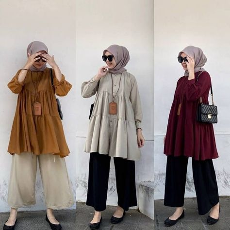 Hijab Outfit Big Size, Outfit Hijab Simple, Simple Indian Suits, Office Wear Dresses, Muslim Outfit, Office Attire Women, Maroon Outfit, Stylish Outfits Casual, Estilo Hijab