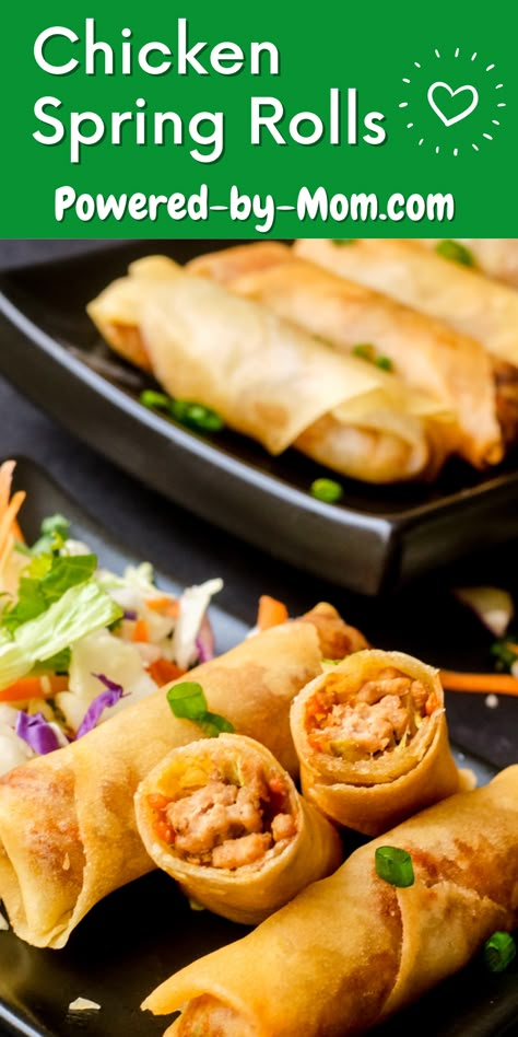 Chicken Spring Roll Recipe, Chicken Spring Roll, Rice Wrappers, Spring Roll Sauce, Chicken Spring Rolls, Vegetable Spring Rolls, Salad Rolls, Spring Roll Recipe, Close Family