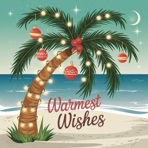 Merry Christmas From Florida, Beach Christmas Drawing, Palm Tree Christmas Trees Ideas, Margaritaville Christmas, Christmas Billboard, Florida Christmas Decorations, Christmas Vbs, Christmas Bag Ideas, Christmas Lights Drawing