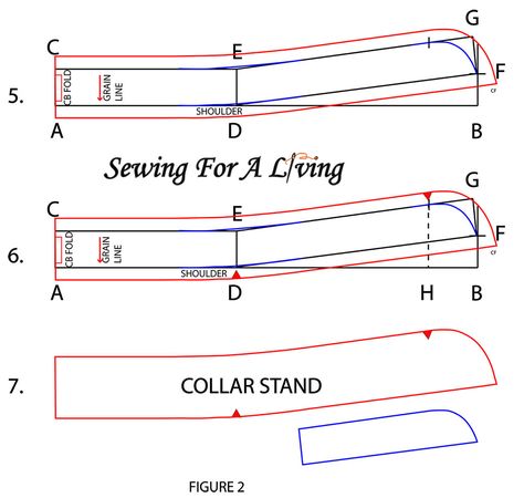 Diy Collars For Women Pattern, Stick Collar Pattern, Chinese Collar Pattern Drafting, Shirt Collar With Stand, Collar Stand Pattern, Standing Collar Pattern, Stand Up Collar Pattern, Collar Pattern Drafting, Ladies Shirt Design