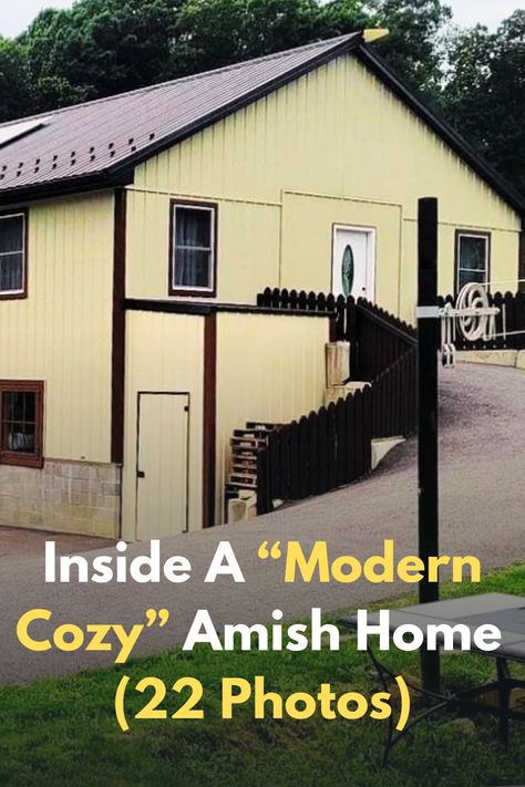 This home will probably have some people saying “that’s not an Amish home!” Well, it happens to be one. Amish Christmas Decorations, Amish Farmhouse, Breaking Amish, Amish Home, Amish Lifestyle, Amish Living, Dutch Lifestyle, Simple Bed Frame, Amish House