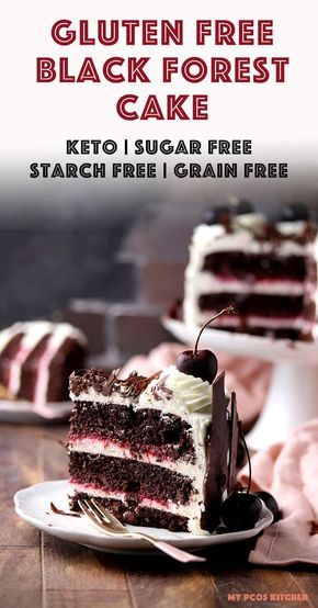 Keto black forest cake Gluten Free Black Forest Cake, German Black Forest Cake, Low Carb Chocolate Cake, Keto Birthday Cake, Black Forest Cake Recipe, German Black Forest, Keto Cakes, Keto Chocolate Cake, Postre Keto